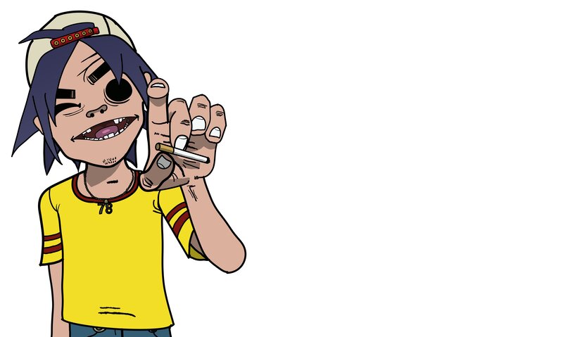 Cartoon Character Holding Cigarette — Yellow