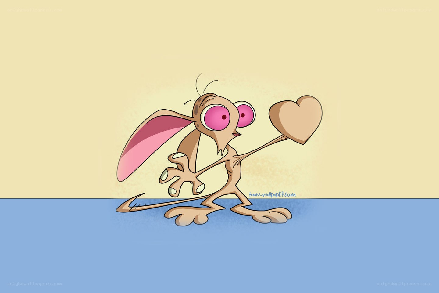 cartoon character holding heart