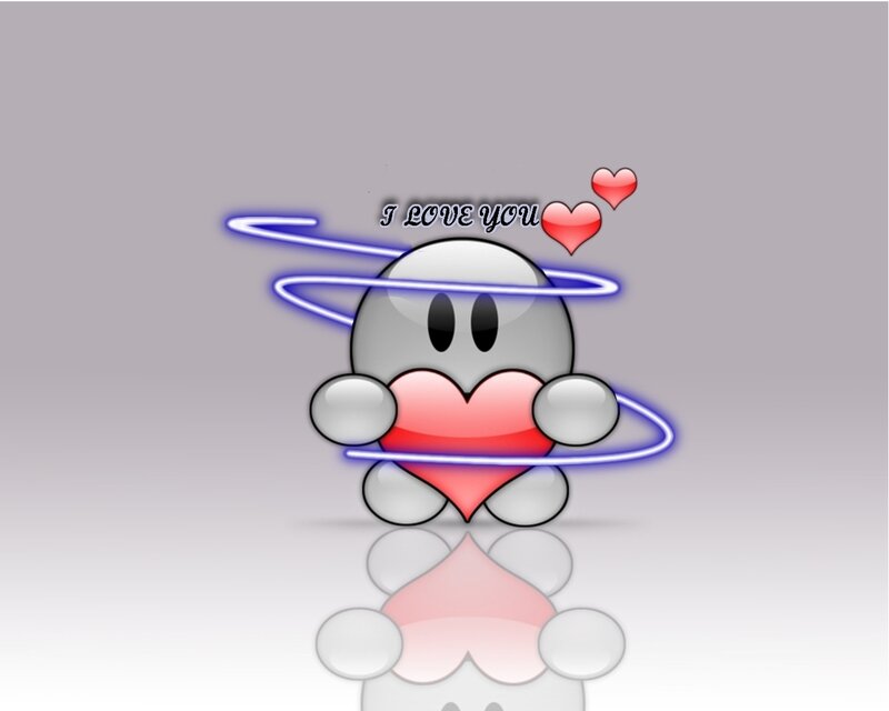 Cartoon Character Holding Heart — Gray