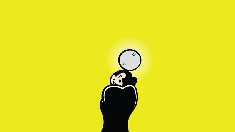 Cartoon Character Holding Moon