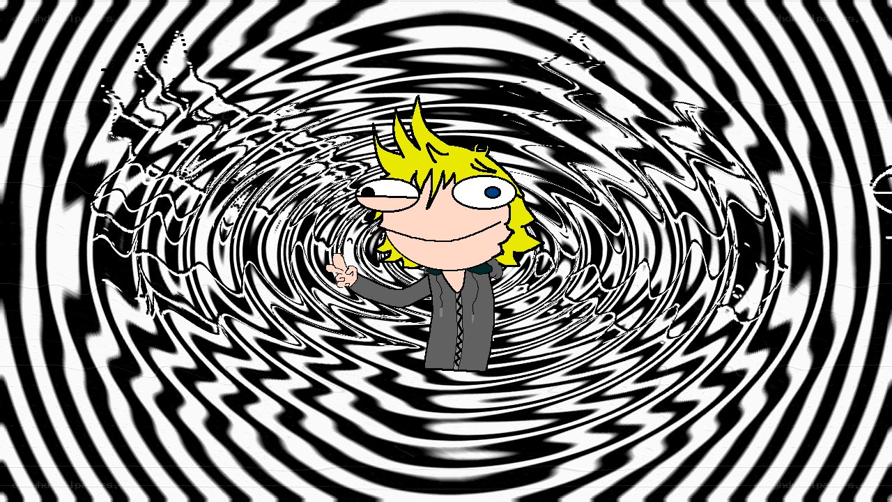 cartoon character in a spiral