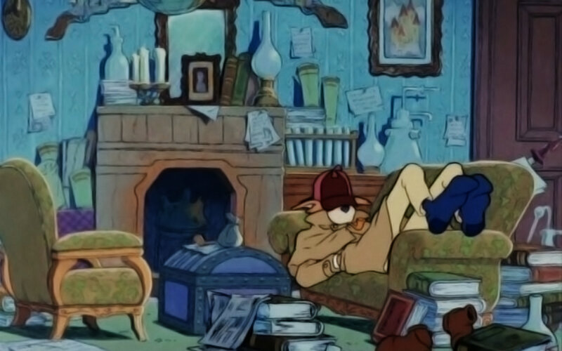 cartoon character in armchair