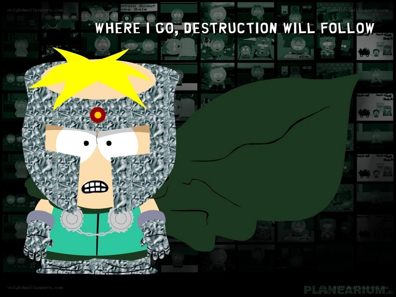 Cartoon character in armor