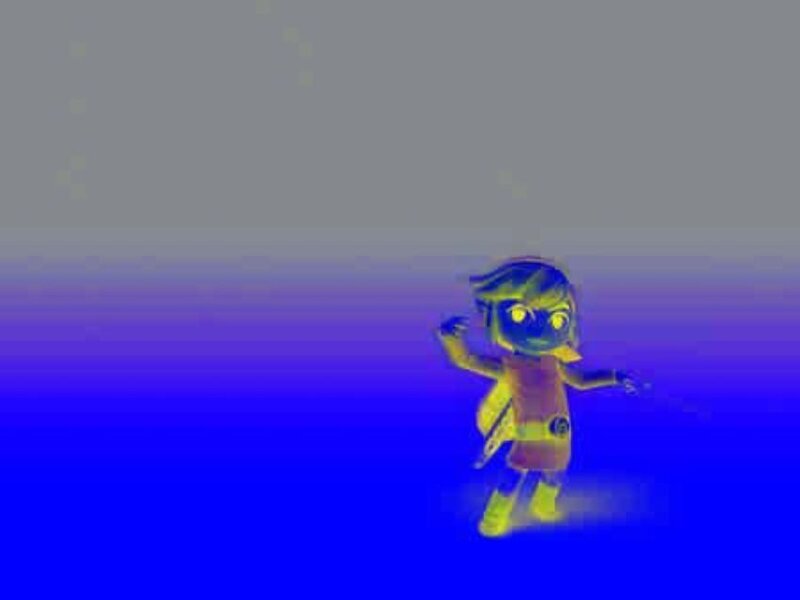 cartoon character in blue scene
