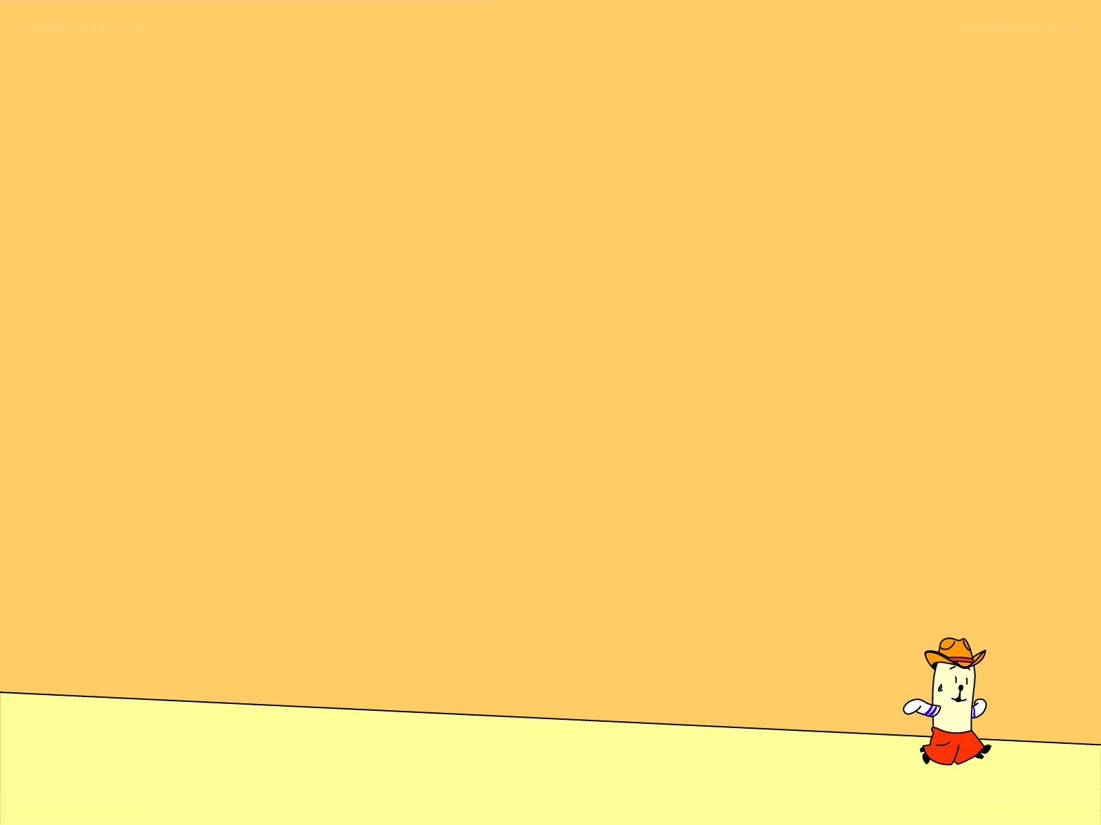 cartoon character in desert