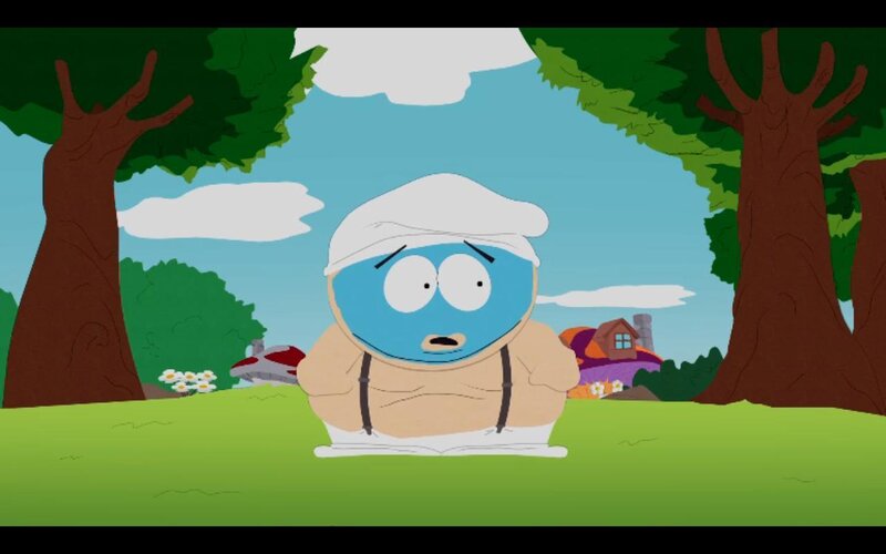 cartoon character in forest