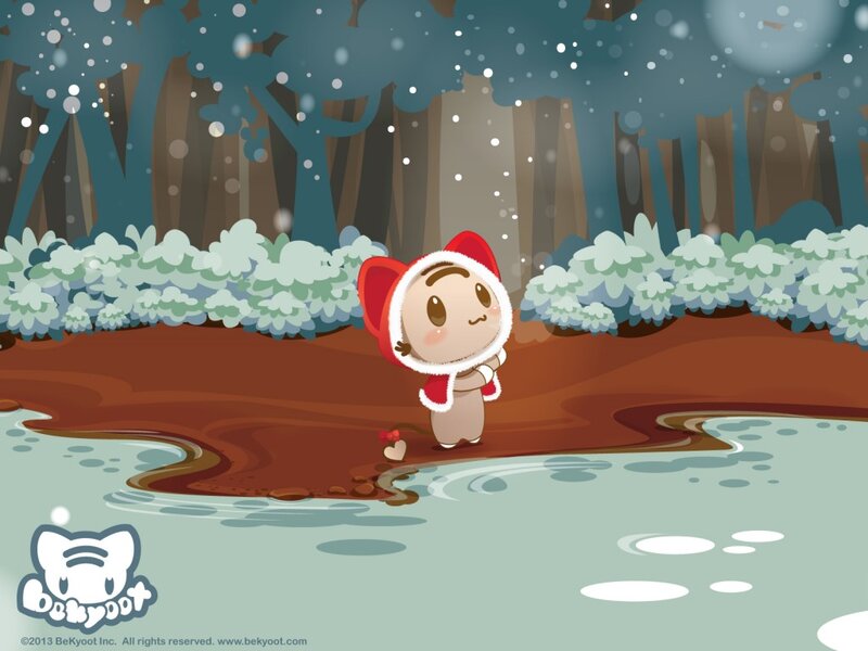 Cartoon Character in Forest — Brown