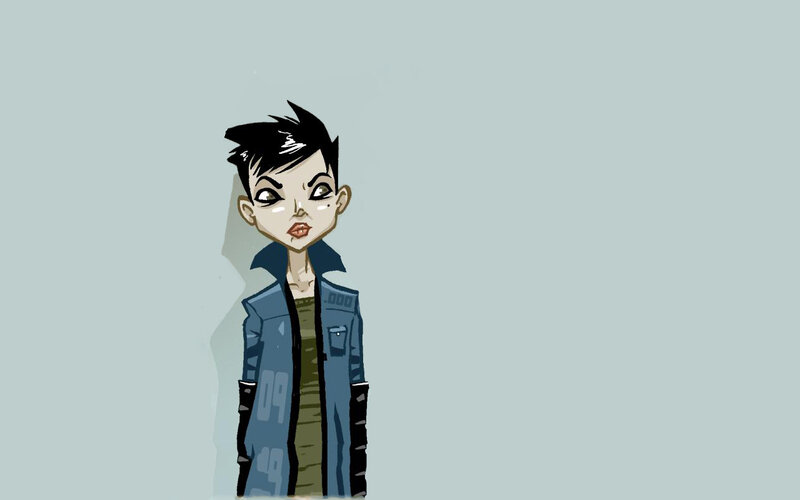 cartoon character in jacket
