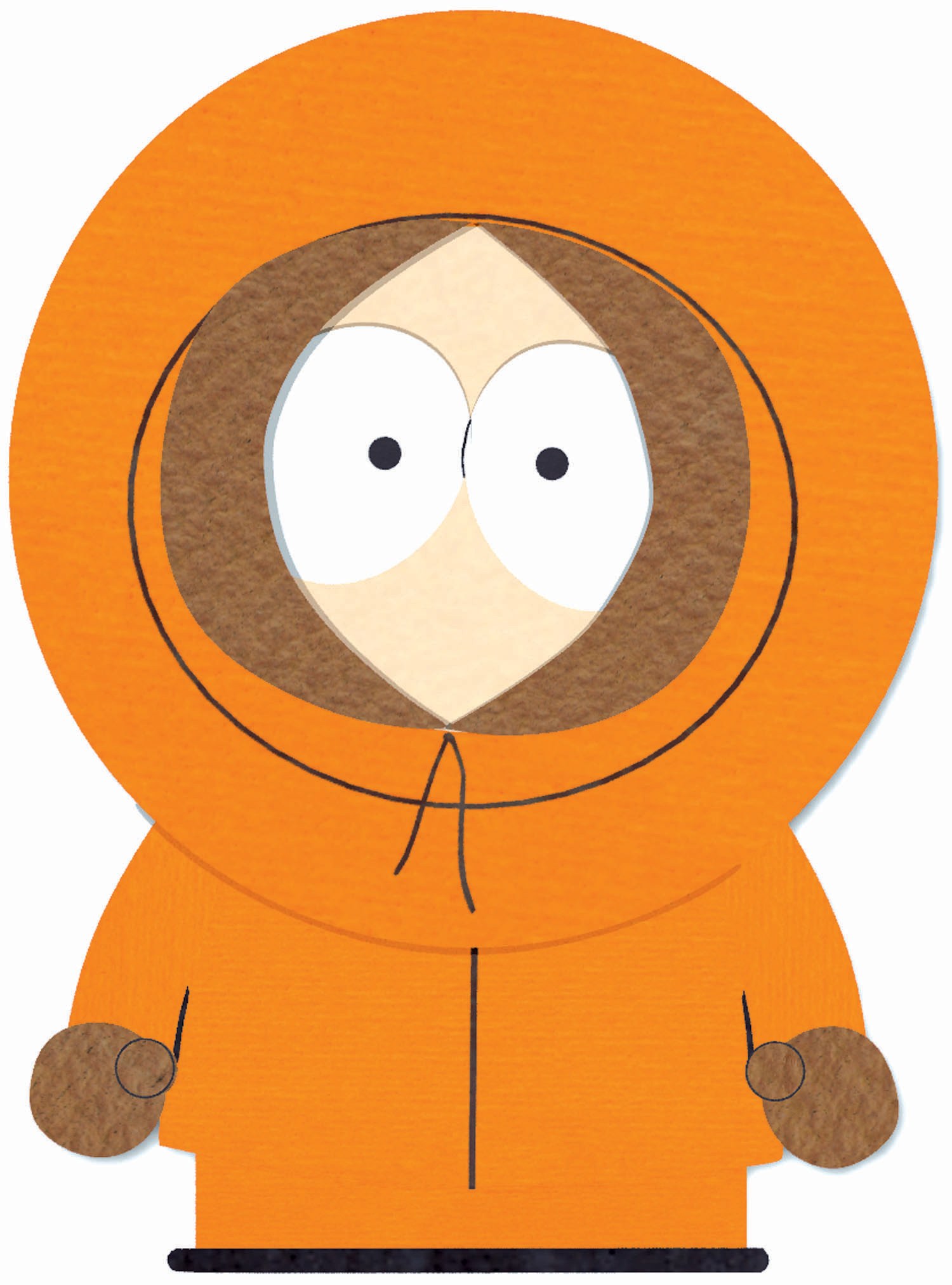 Cartoon character in orange hoodie