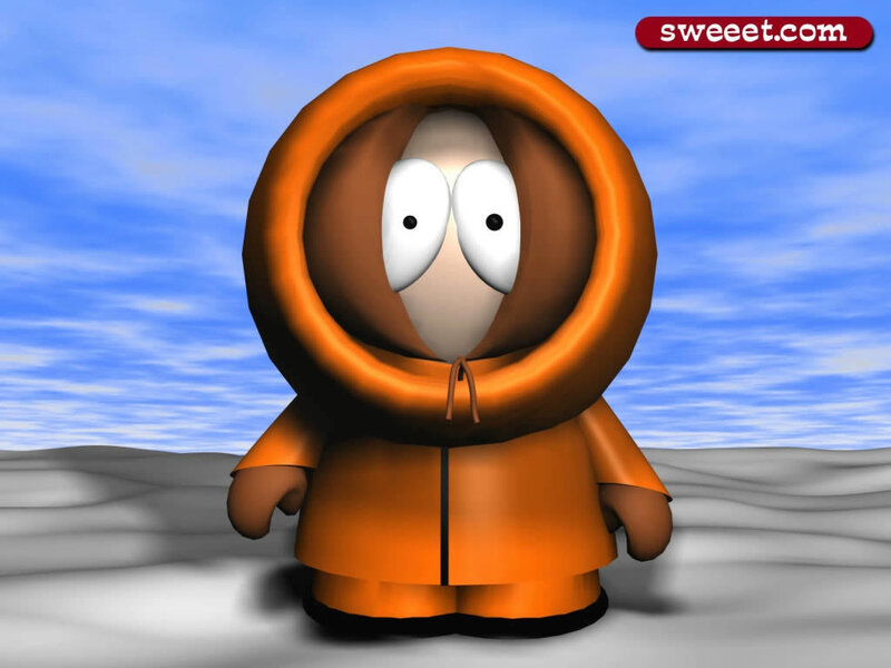 Cartoon character in orange parka