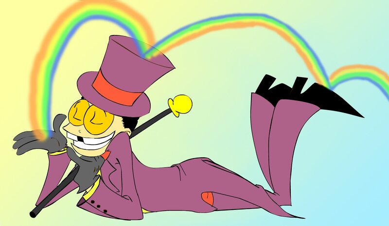 Cartoon Character in Purple Suit — Playful