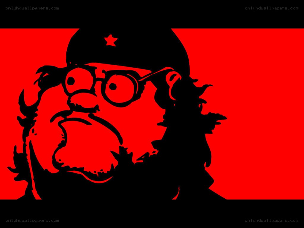 Cartoon character in red silhouette