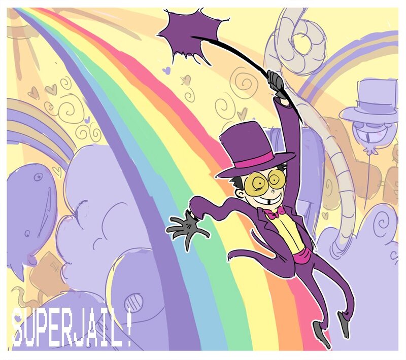 Cartoon Character in Top Hat — Purple
