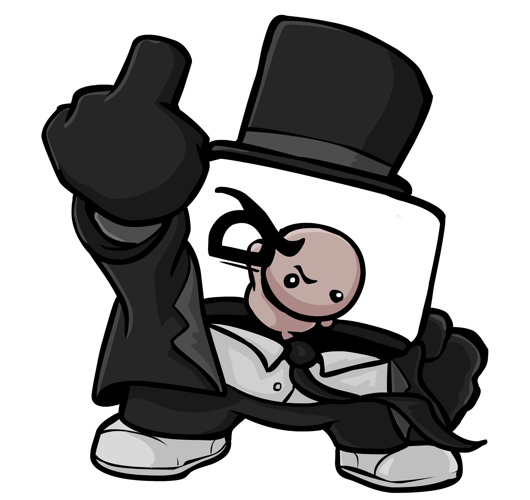 cartoon character in top hat