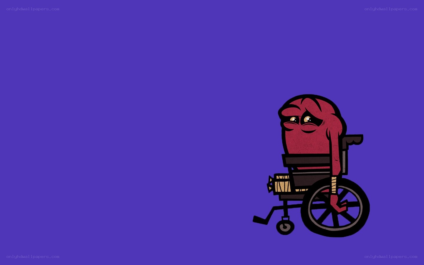 cartoon character in wheelchair