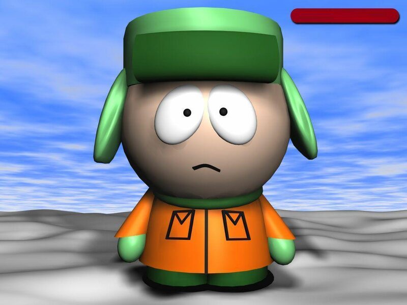 Cartoon character in winter clothes