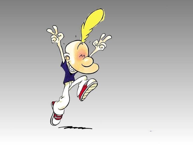 cartoon character jumping