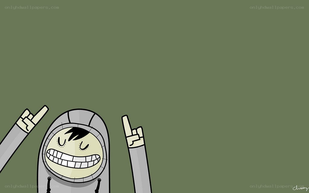 cartoon character making rock gesture