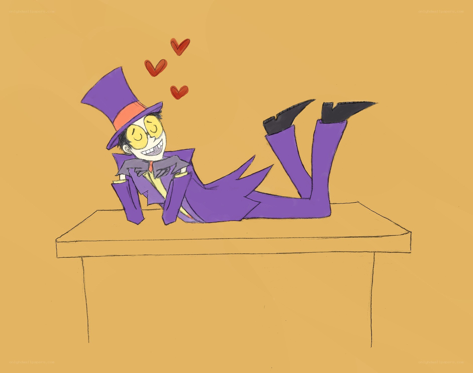 cartoon character on a table