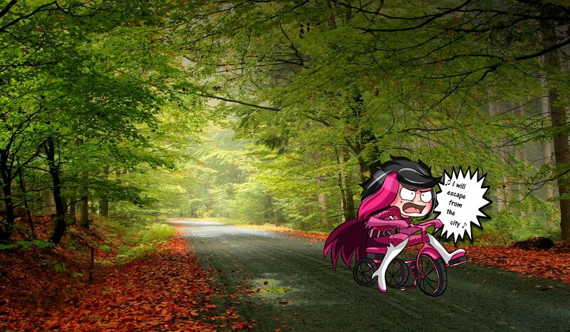 Cartoon Character on Bike
