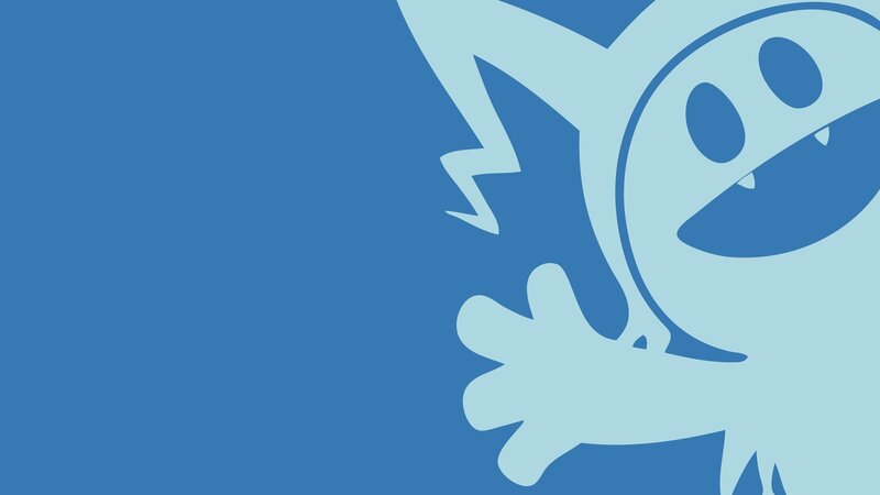 Cartoon Character on Blue