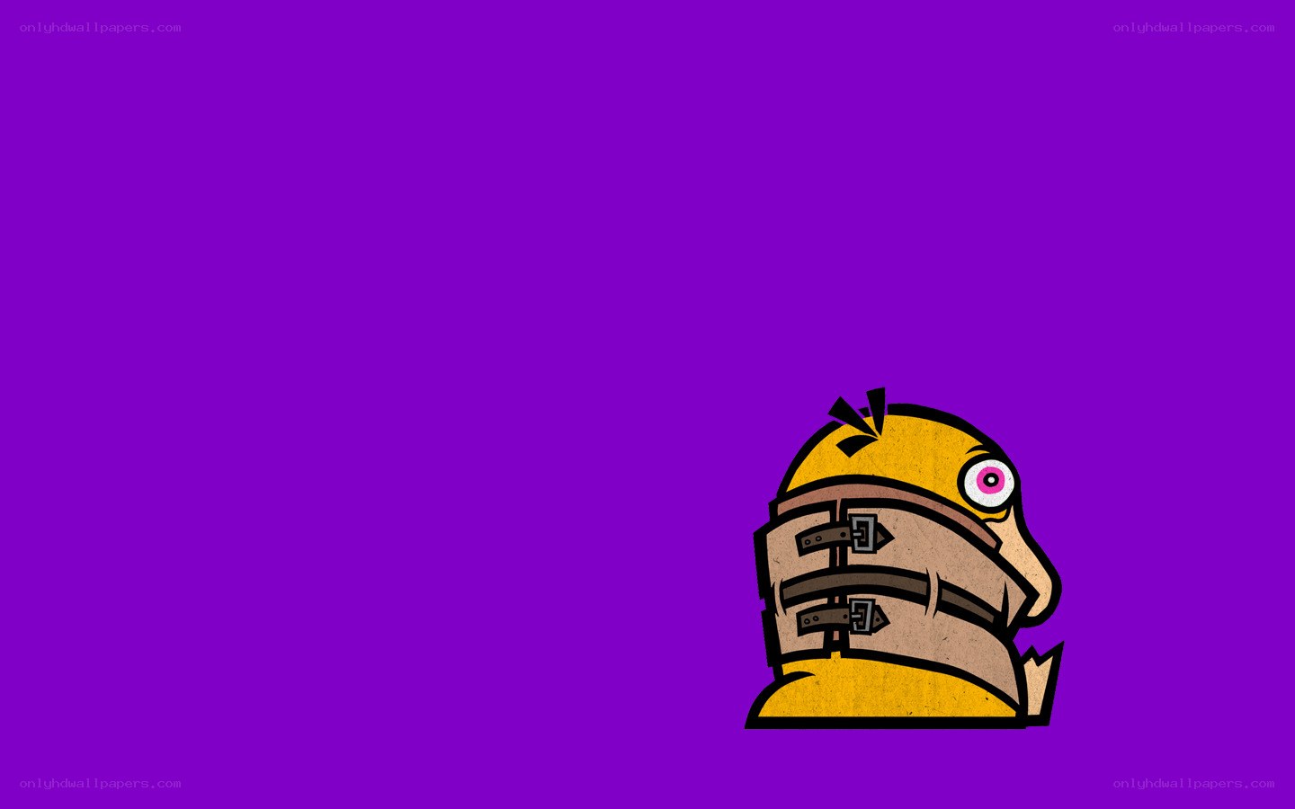 cartoon character on purple background