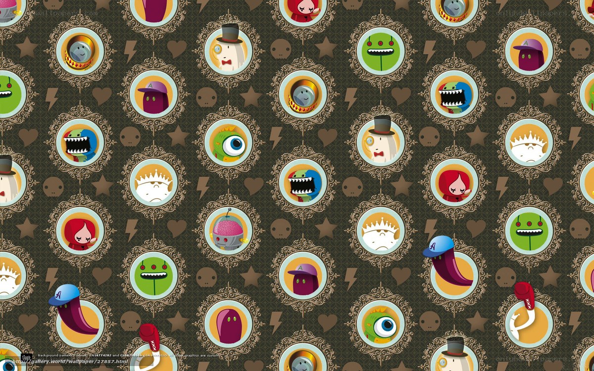 cartoon character pattern wallpaper
