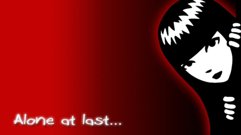 Cartoon Character Peeking — Red