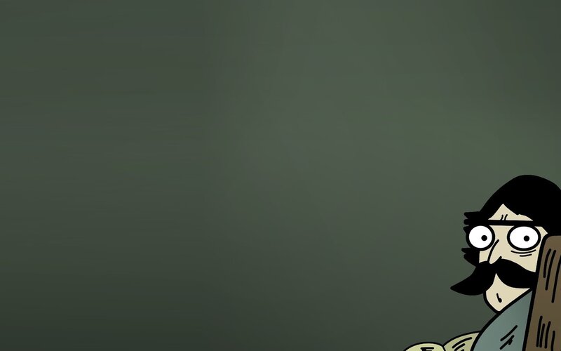 cartoon character peeking