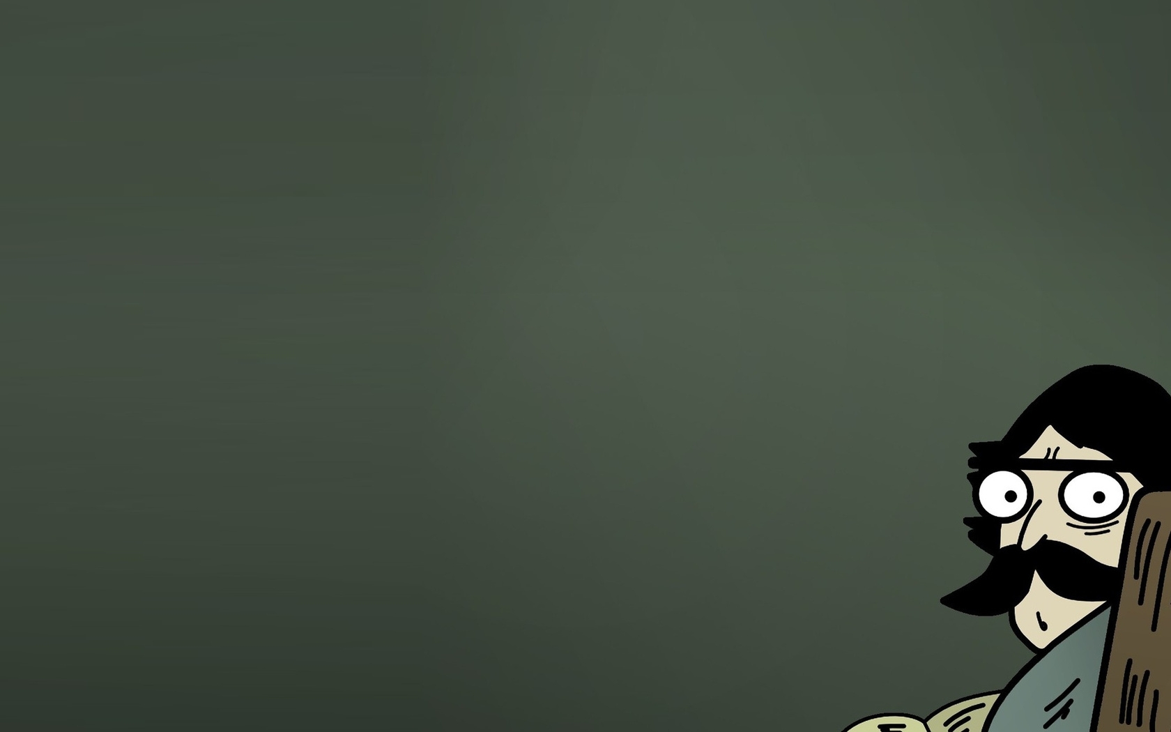 cartoon character peeking