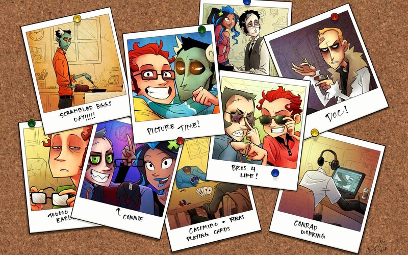 Cartoon character photo collage
