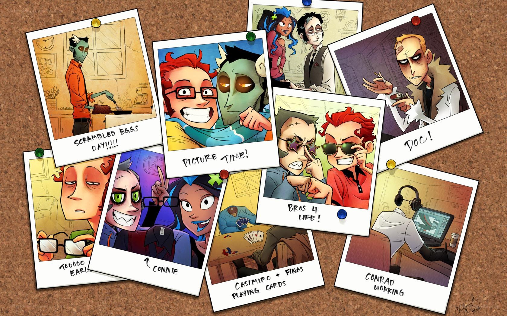 Cartoon character photo collage
