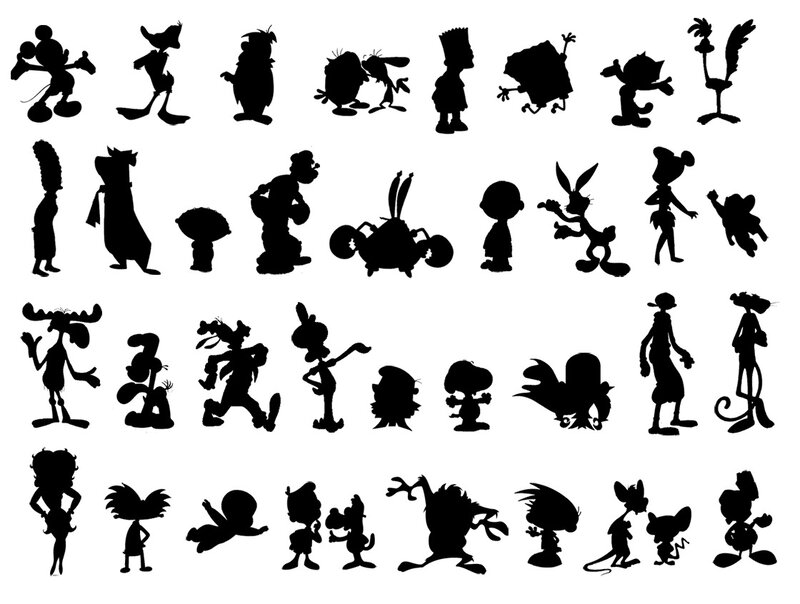 cartoon character silhouettes