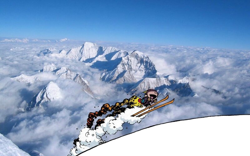 Cartoon Character Skiing
