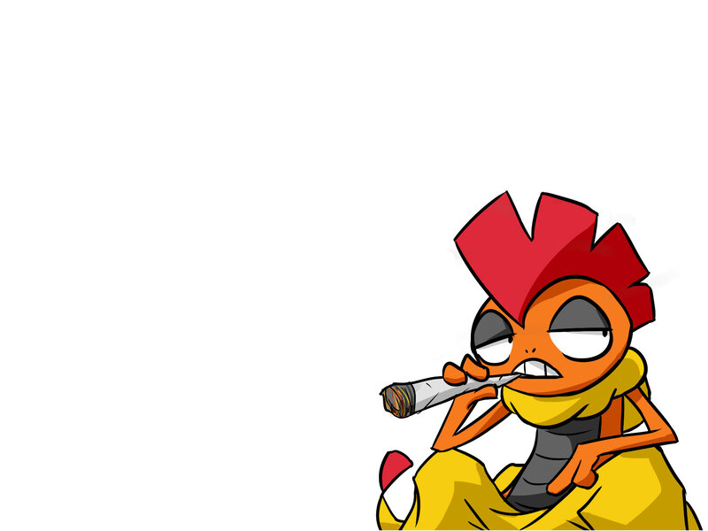 cartoon character smoking