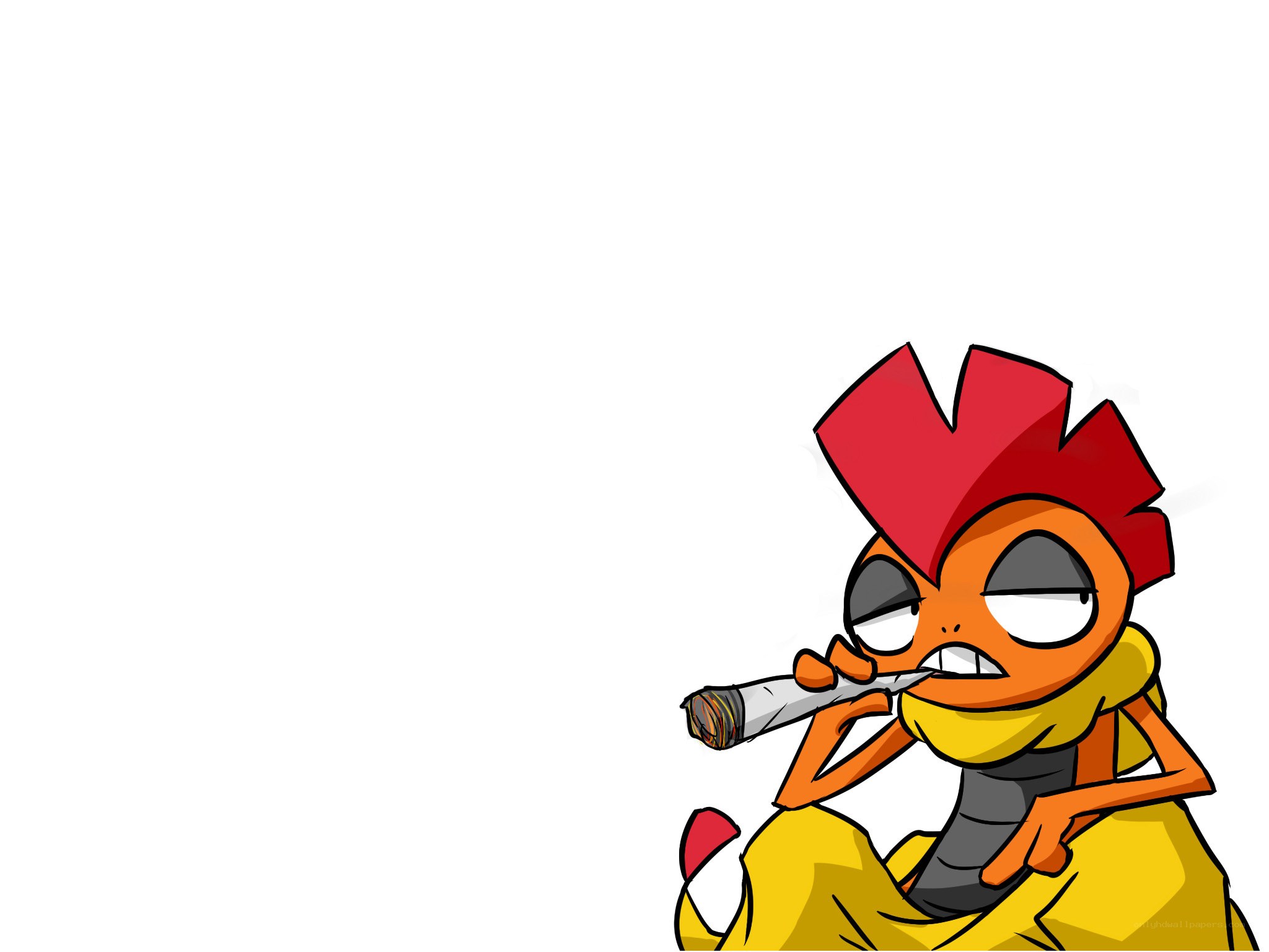 cartoon character smoking