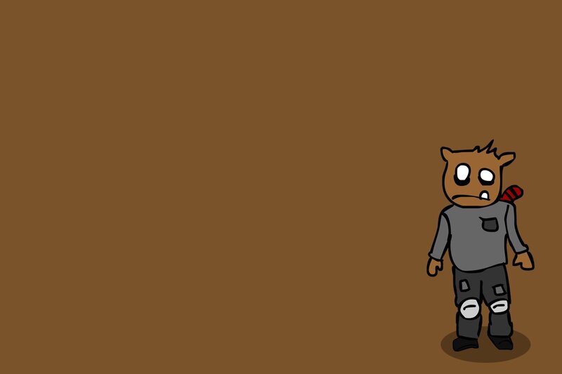 Cartoon Character Standing — Brown