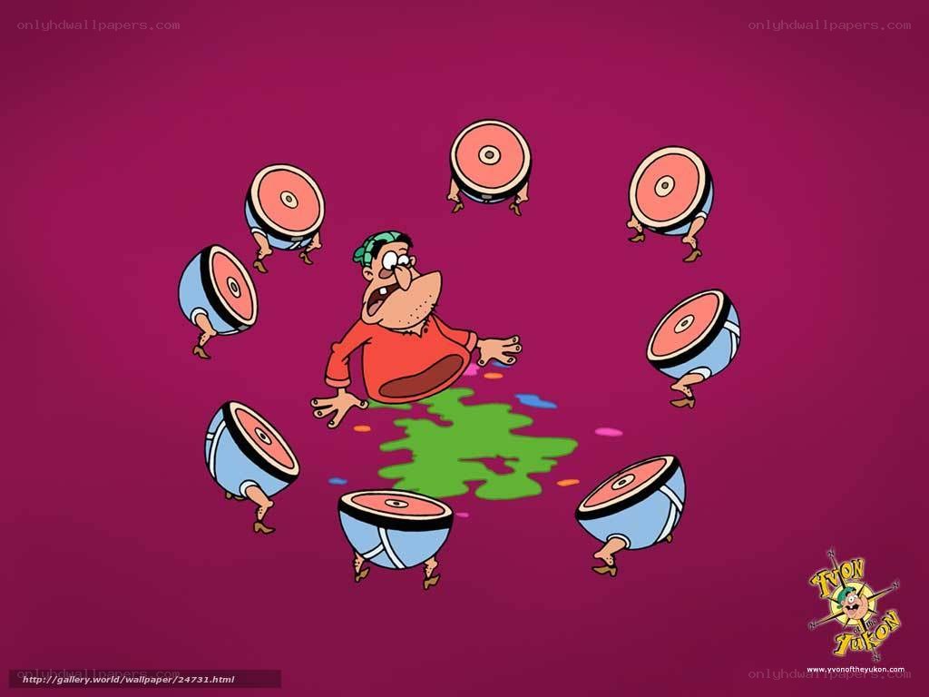 cartoon character surrounded by meat