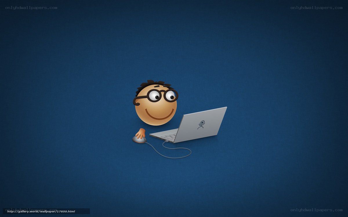 cartoon character using laptop