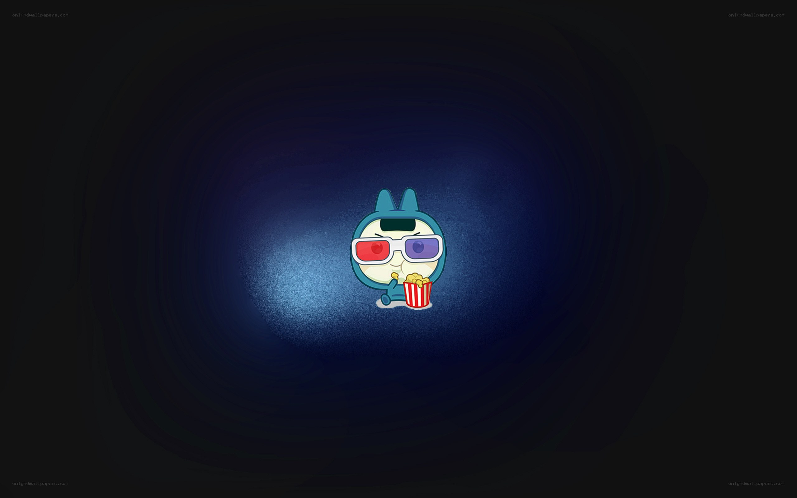 cartoon character watching movie