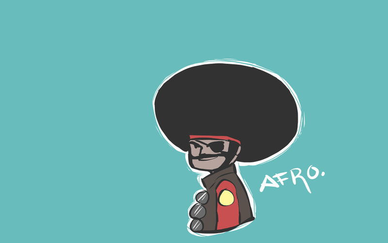 cartoon character with afro