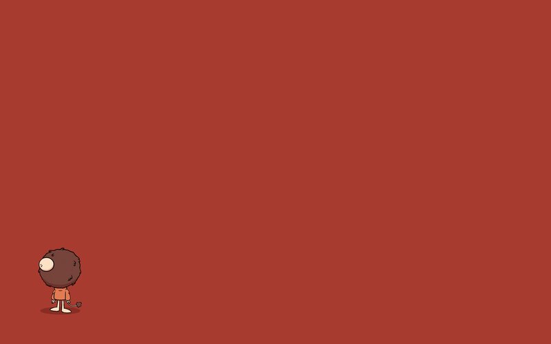 Cartoon Character with Afro — Red
