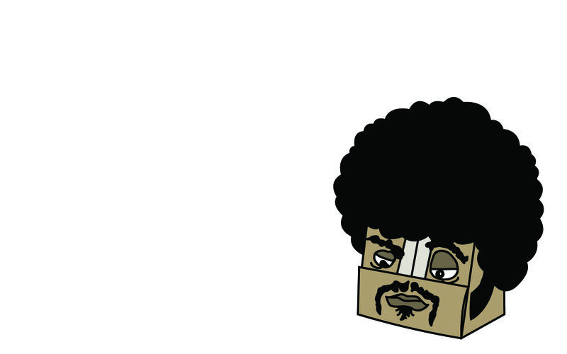 cartoon character with afro