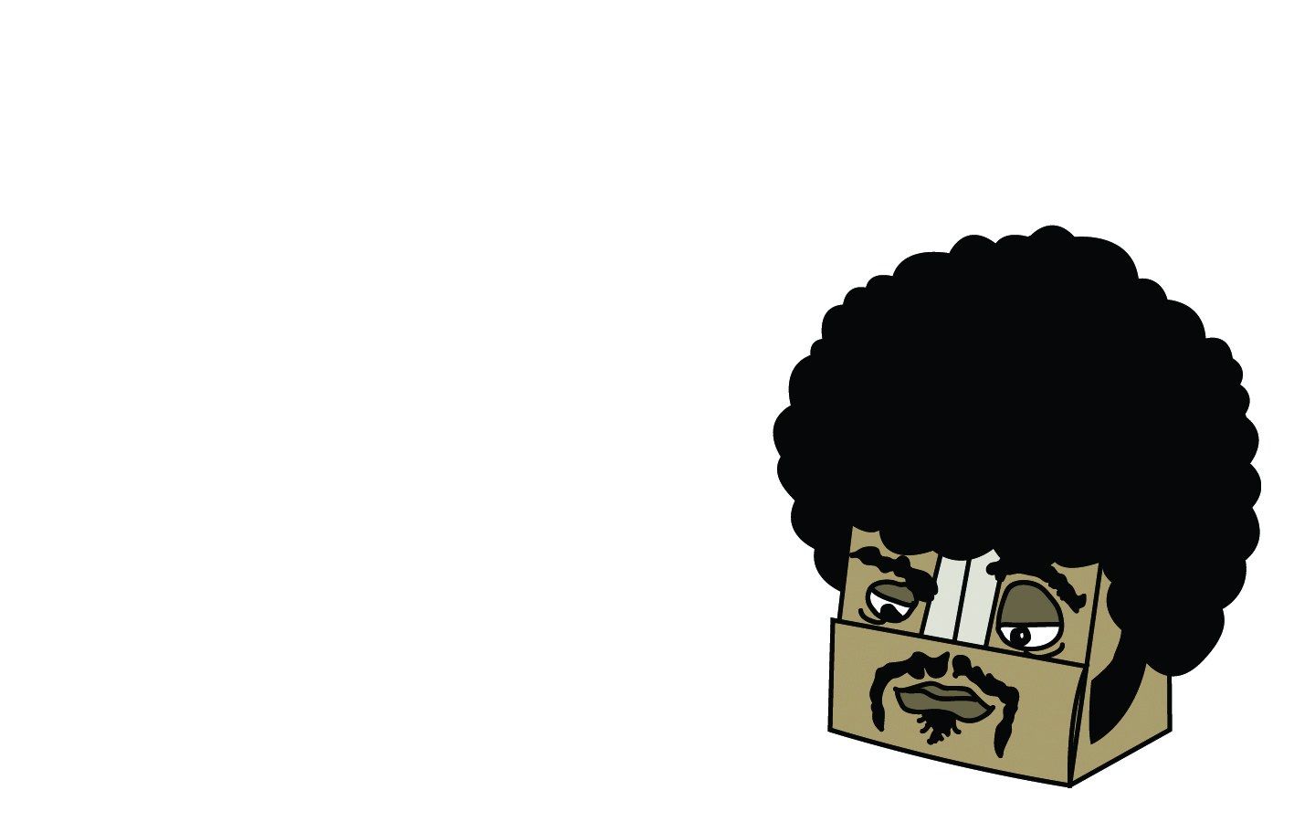 cartoon character with afro
