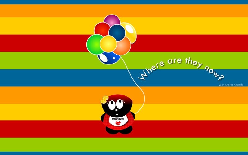 Cartoon character with balloons