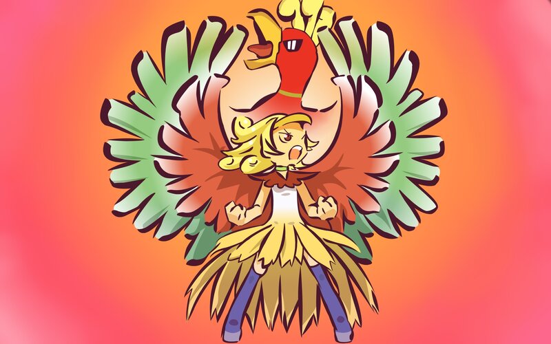 cartoon character with bird wings
