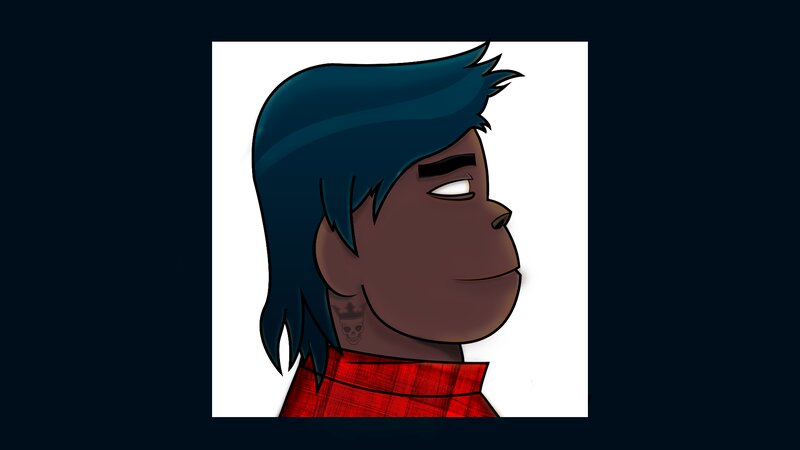 Cartoon Character with Blue Hair — Neutral