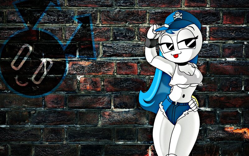 Cartoon Character with Blue Hair