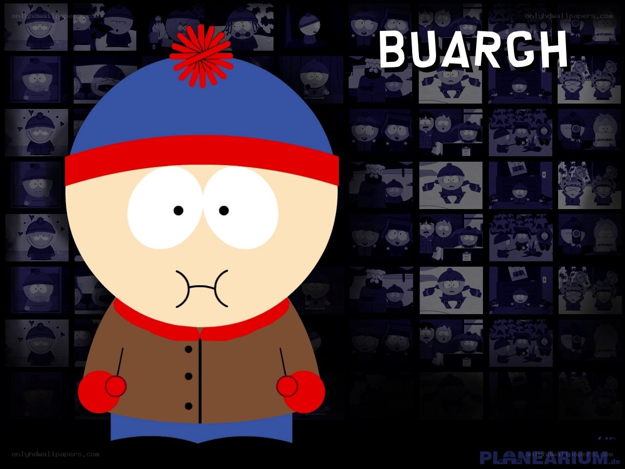 Cartoon character with blue hat