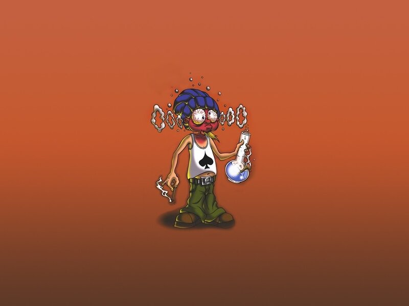 cartoon character with bong